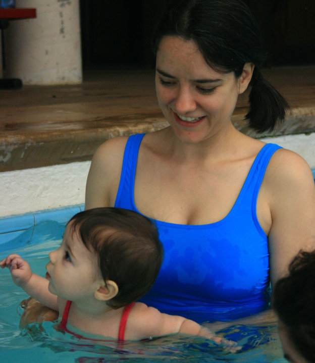 Ava swimming
