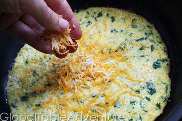 Ecuadorian Open-Faced Cornmeal Omelet with Cheese