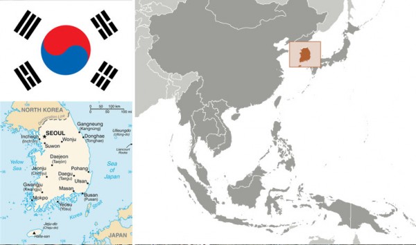 South-Korea-Map-and-Flag