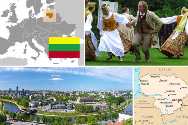 Lithuania-Map-and-flag