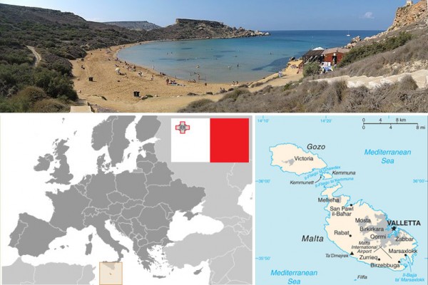 Malta-flag-and-map