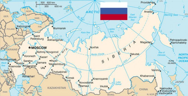 Russian-map-and-flag