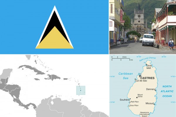 Saint-Lucia-maps-and-flag