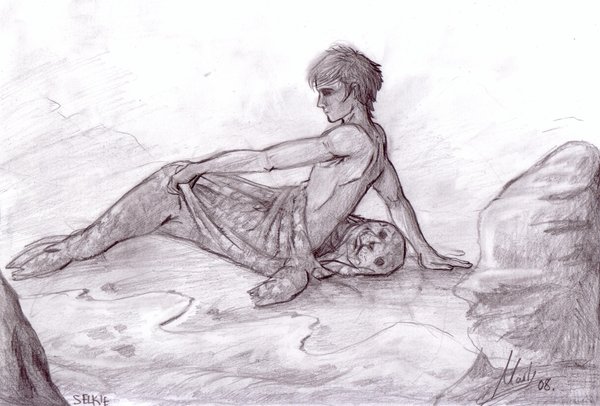 A male Selkie by artist Mapvee.