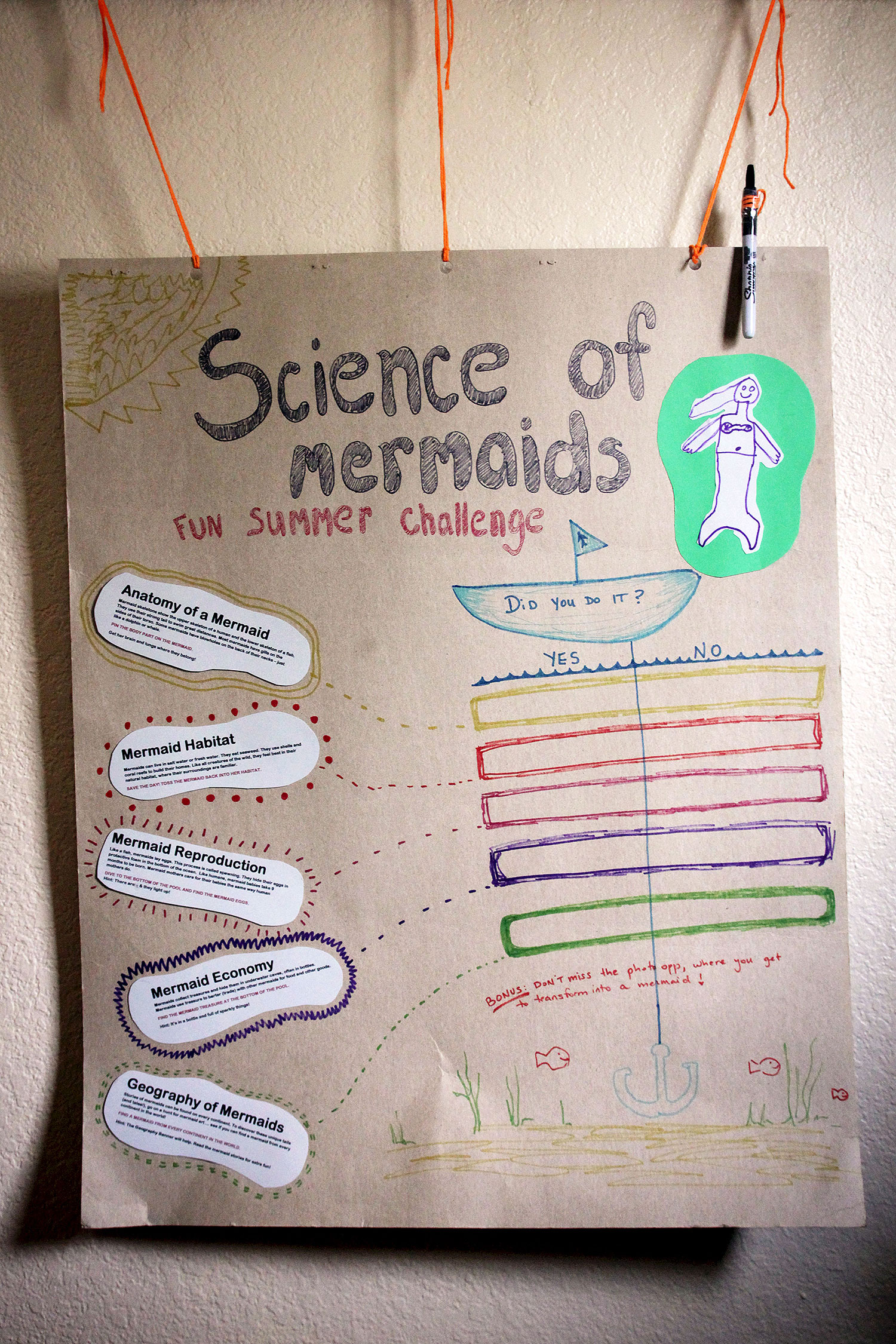 Science of Mermaids Birthday Party: Challenge checklist