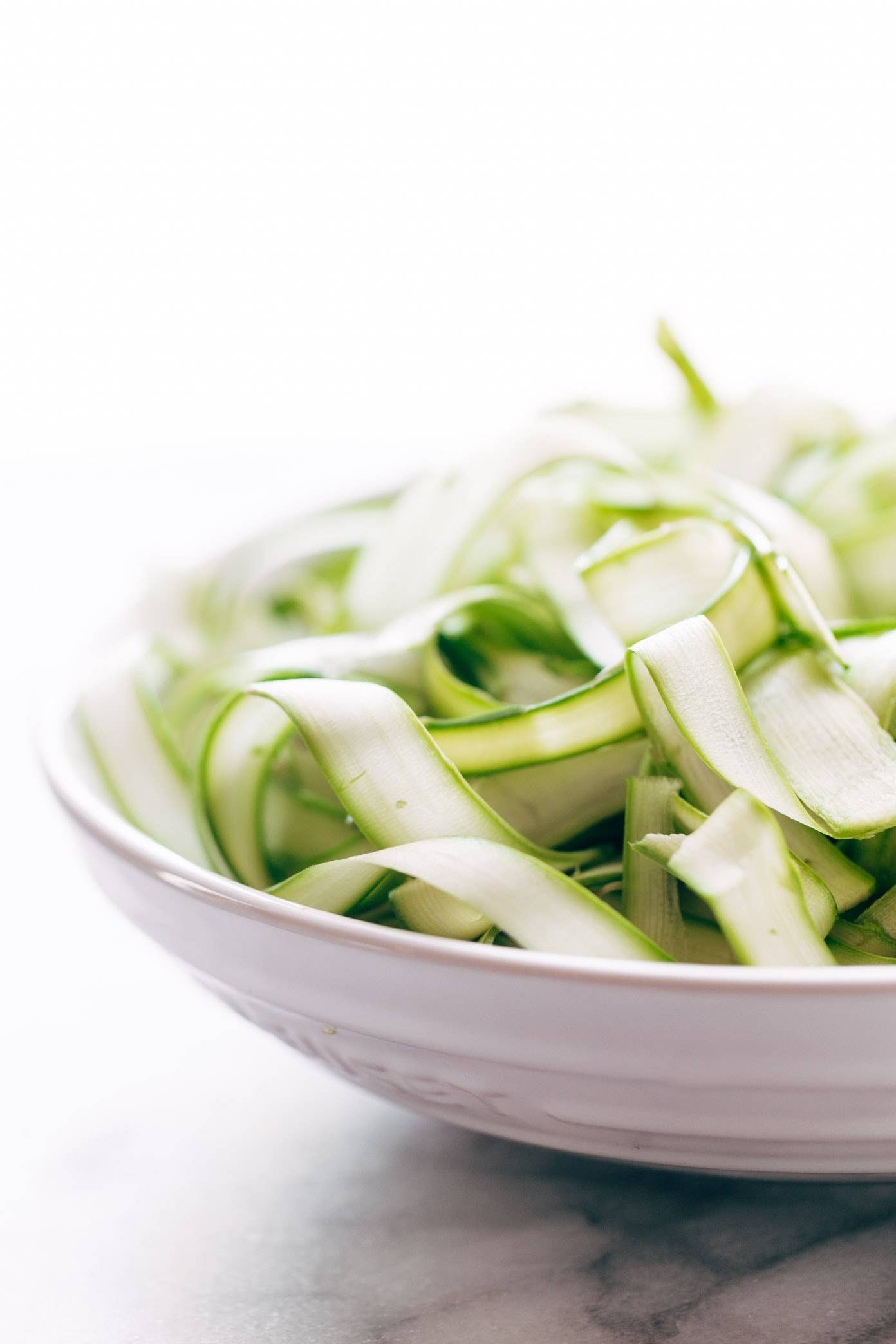 Asparagus Noodles in a bowl.