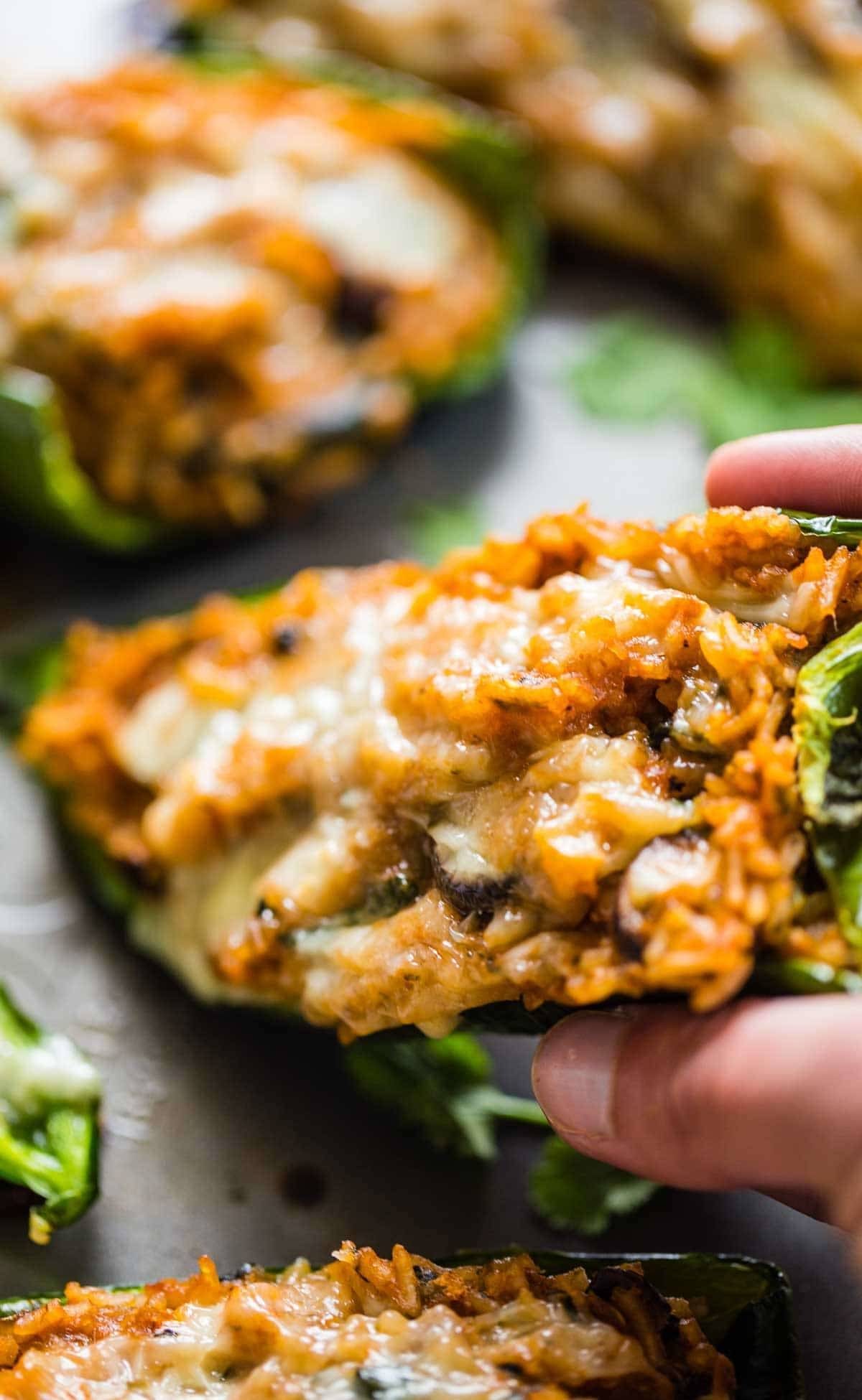 Queso Stuffed Poblanos.