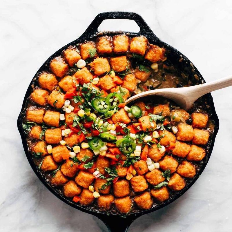 Sweet potato tater tot hotdish